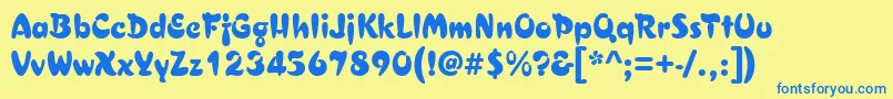 Asylbekm29.Kz Font – Blue Fonts on Yellow Background