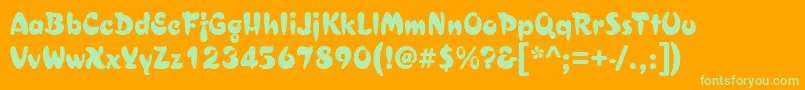 Asylbekm29.Kz Font – Green Fonts on Orange Background