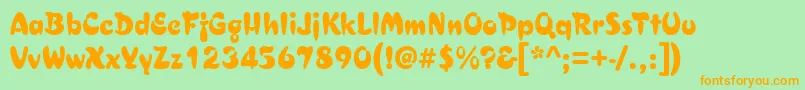 Asylbekm29.Kz Font – Orange Fonts on Green Background