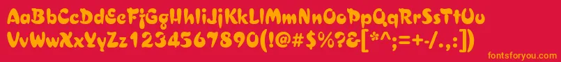 Asylbekm29.Kz Font – Orange Fonts on Red Background