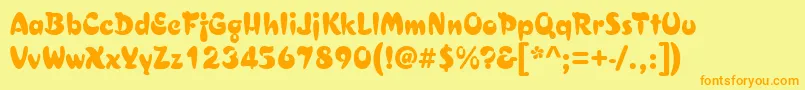 Asylbekm29.Kz Font – Orange Fonts on Yellow Background