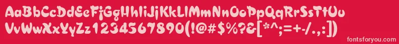 Asylbekm29.Kz Font – Pink Fonts on Red Background