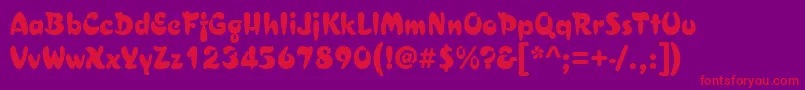 フォントAsylbekm29.Kz – 紫の背景に赤い文字