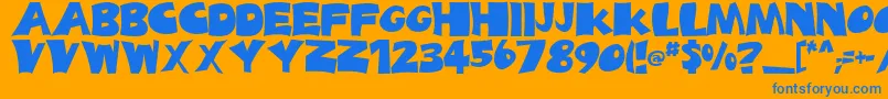 BigTruck Font – Blue Fonts on Orange Background