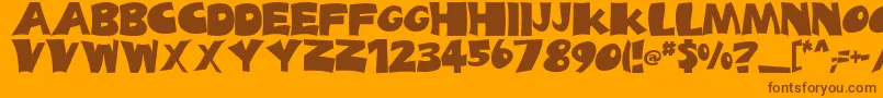 BigTruck-Schriftart – Braune Schriften auf orangefarbenem Hintergrund