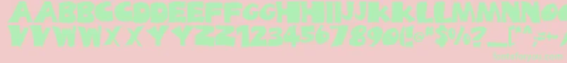 BigTruck-Schriftart – Grüne Schriften auf rosa Hintergrund