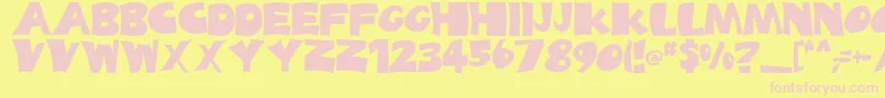 BigTruck Font – Pink Fonts on Yellow Background