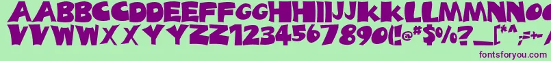 BigTruck-Schriftart – Violette Schriften auf grünem Hintergrund