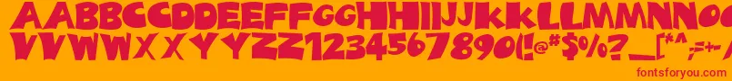 BigTruck Font – Red Fonts on Orange Background