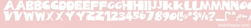 BigTruck-Schriftart – Weiße Schriften auf rosa Hintergrund