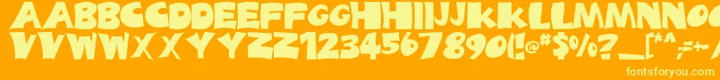 BigTruck Font – Yellow Fonts on Orange Background