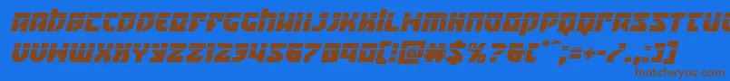 Crazyivanlaserital Font – Brown Fonts on Blue Background
