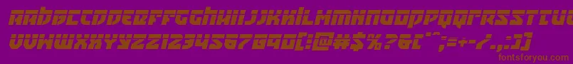 Crazyivanlaserital-Schriftart – Braune Schriften auf violettem Hintergrund