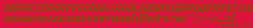 Crazyivanlaserital-Schriftart – Braune Schriften auf rotem Hintergrund