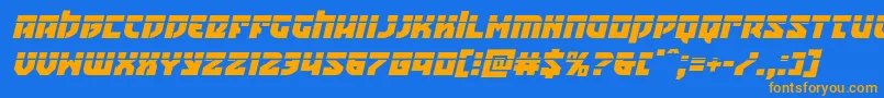 Crazyivanlaserital Font – Orange Fonts on Blue Background