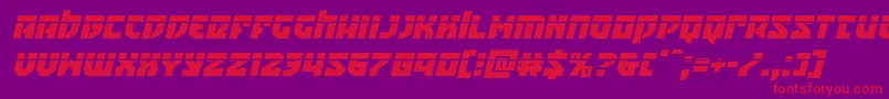 Crazyivanlaserital-Schriftart – Rote Schriften auf violettem Hintergrund