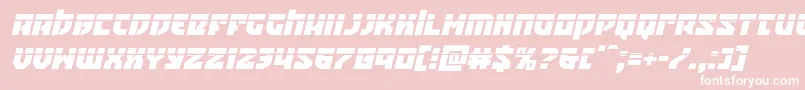Crazyivanlaserital-Schriftart – Weiße Schriften auf rosa Hintergrund