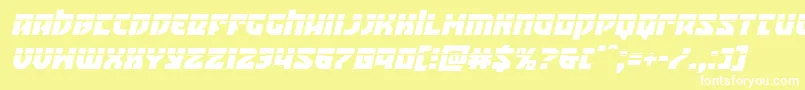 フォントCrazyivanlaserital – 黄色い背景に白い文字