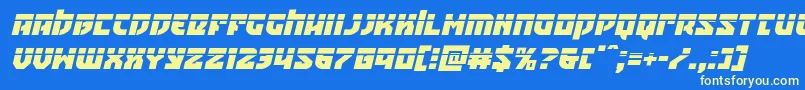 フォントCrazyivanlaserital – 黄色の文字、青い背景
