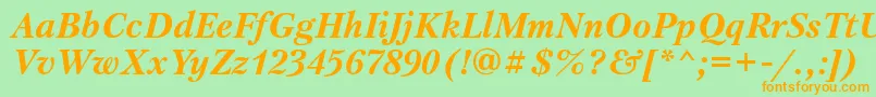 PetersburgattBolditalic Font – Orange Fonts on Green Background