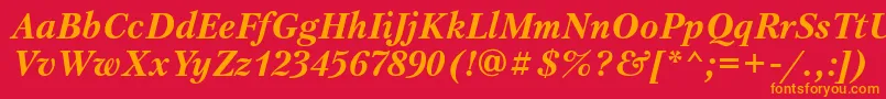 フォントPetersburgattBolditalic – 赤い背景にオレンジの文字
