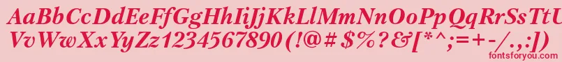 PetersburgattBolditalic-Schriftart – Rote Schriften auf rosa Hintergrund