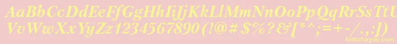 PetersburgattBolditalic Font – Yellow Fonts on Pink Background