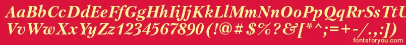 PetersburgattBolditalic Font – Yellow Fonts on Red Background