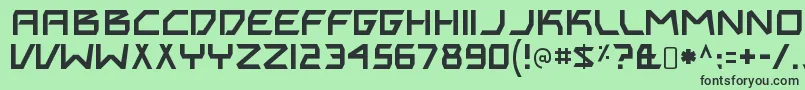 フォントBitingmynailsRegular – 緑の背景に黒い文字