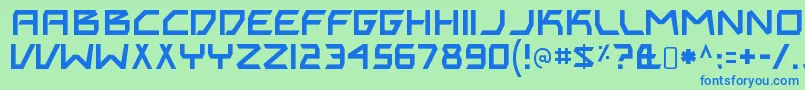 フォントBitingmynailsRegular – 青い文字は緑の背景です。