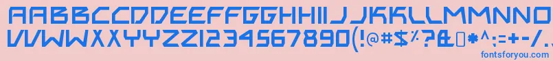 Czcionka BitingmynailsRegular – niebieskie czcionki na różowym tle