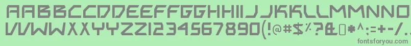フォントBitingmynailsRegular – 緑の背景に灰色の文字