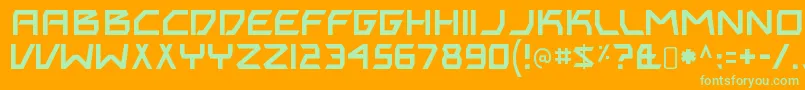 BitingmynailsRegular Font – Green Fonts on Orange Background