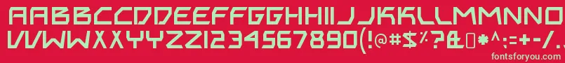 Шрифт BitingmynailsRegular – зелёные шрифты на красном фоне