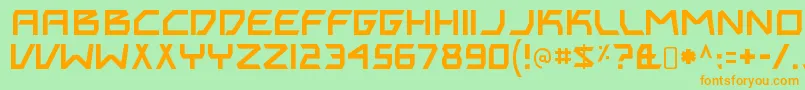 BitingmynailsRegular Font – Orange Fonts on Green Background