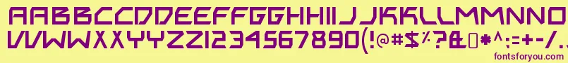 BitingmynailsRegular Font – Purple Fonts on Yellow Background