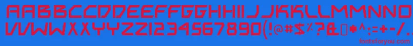 BitingmynailsRegular Font – Red Fonts on Blue Background