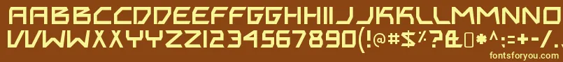 BitingmynailsRegular Font – Yellow Fonts on Brown Background