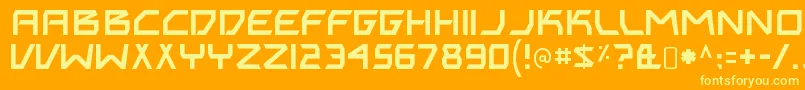 BitingmynailsRegular Font – Yellow Fonts on Orange Background