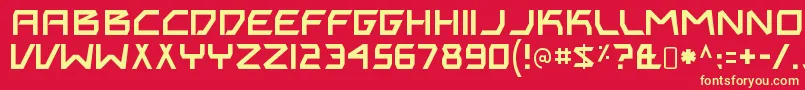 フォントBitingmynailsRegular – 黄色の文字、赤い背景