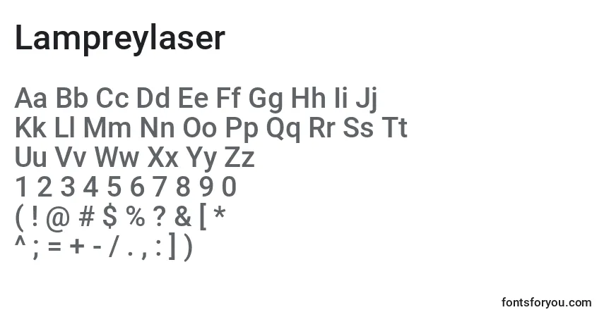 Шрифт Lampreylaser – алфавит, цифры, специальные символы