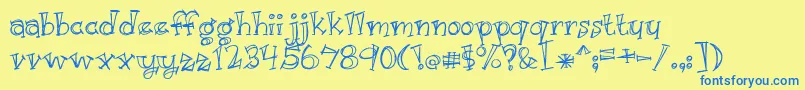 More about Just Kidding Font Just Kidding Font – Blue Fonts on Yellow Background