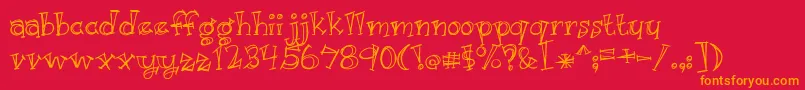 fuente Just Kidding – Fuentes Naranjas Sobre Fondo Rojo