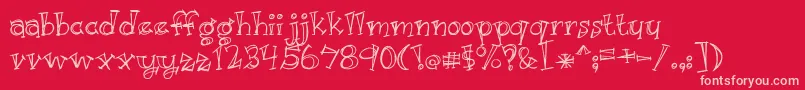 Czcionka Just Kidding – różowe czcionki na czerwonym tle