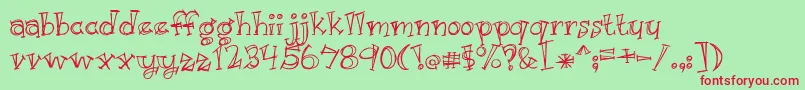 Just Kidding Font – Red Fonts on Green Background