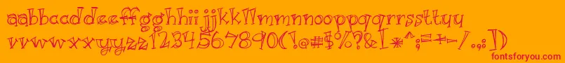 Шрифт Just Kidding – красные шрифты на оранжевом фоне