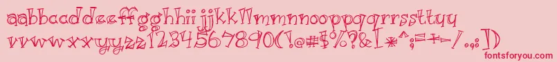 Шрифт Just Kidding – красные шрифты на розовом фоне