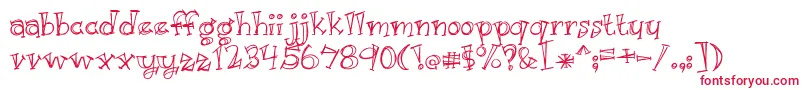 Just Kidding Font – Red Fonts on White Background