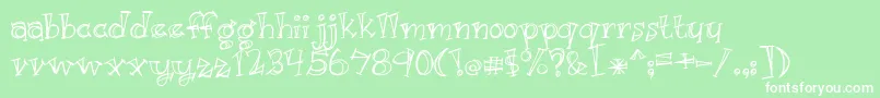 フォントJust Kidding – 緑の背景に白い文字