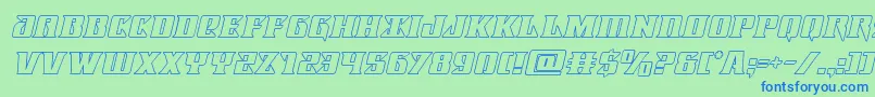 Lifeforceoutital Font – Blue Fonts on Green Background